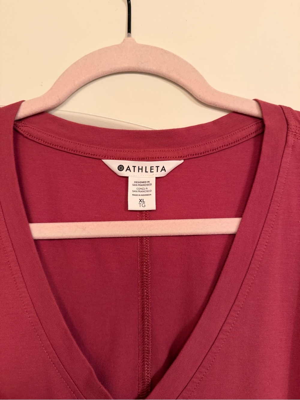 Athleta V-Neck Tee Dress - Rosewood Pink - Picture 2 of 2